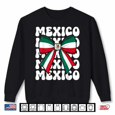 Sweatshirt Mexico Coquette Bow Mexico Flag Cute Retro Mexican Girl Shirt