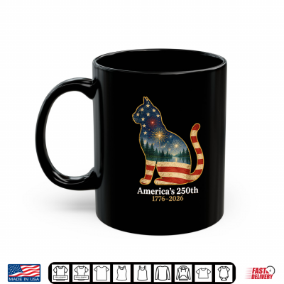 Mug Patriotic Cat Americas 250th Anniversary 1776 2026 Shirt