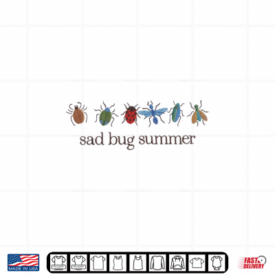 Design Sad Bug Summer Funny Insect Inspired Indie Aesthetic Shirt