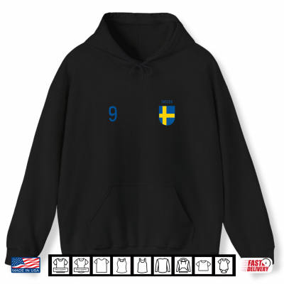 Hoodie Sweden Number 9 Swedish Jersey Football Vintage Replica Shirt