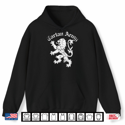 Hoodie Tartan Army Scotland Patricotic Design Shirt