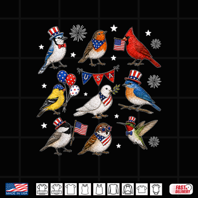 Design USA 250th Anniversary Bird Patriotic American Bird 4th July Shirt