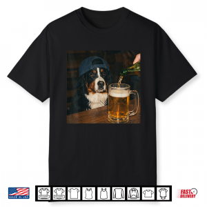 Bernese Mountain Dog Drinking Beer Funny Dog Meme Shirt