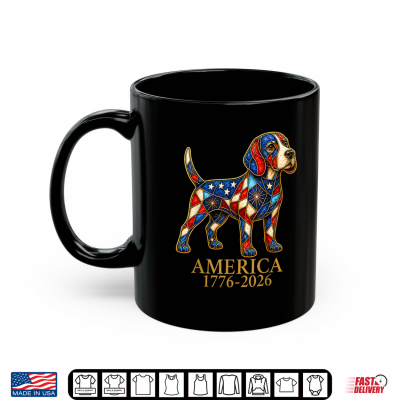 Mug America 1776 2026 Patriotic Beagle Dog USA 250 Years Shirt