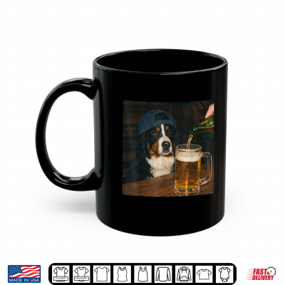 Mug Bernese Mountain Dog Drinking Beer Funny Dog Meme Shirt