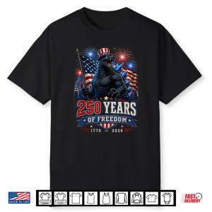 Kaiju Monster Japanese 250 Years 1776 2026 4Th Of July Shirt
