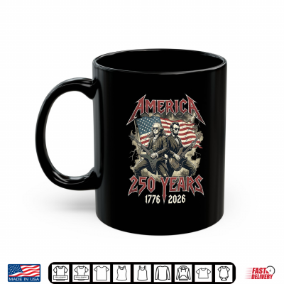 Mug George Washington Abe Lincoln Guitar USA 250 Anniversary Shirt