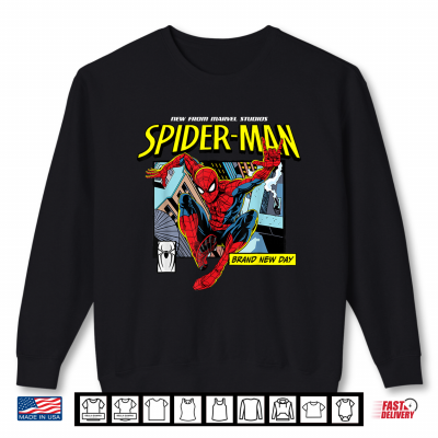 Sweatshirt Marvel Studios Spider Man Day Rooftop Comic Panel Shirt