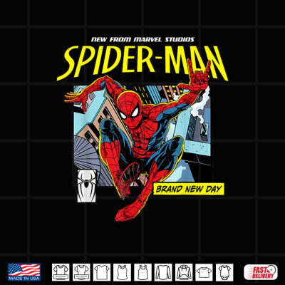 Design Marvel Studios Spider Man Day Rooftop Comic Panel Shirt