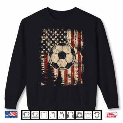 Sweatshirt Vintage American Flag Soccer Ball Patriotic Football Shirt