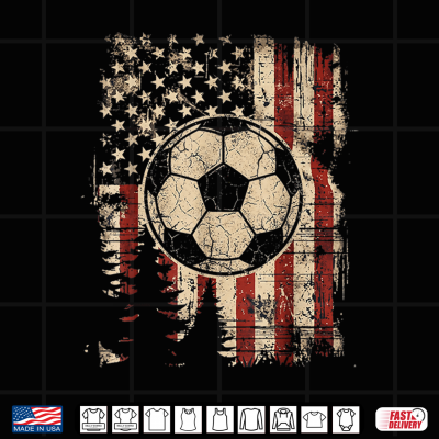Design Vintage American Flag Soccer Ball Patriotic Football Shirt