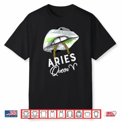 Agender Pride Lips Flag Aries Queen March April Birthday Shirt