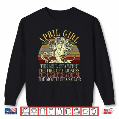 Sweatshirt April Girl T Shirt Aries Taurus Birthday Women