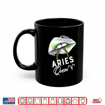 Mug Agender Pride Lips Flag Aries Queen March April Birthday Shirt