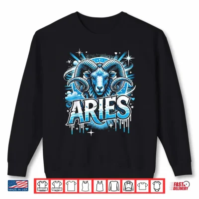 Sweatshirt Aries Zodiac Sign Star Astrology Birthday Horoscope Shirt