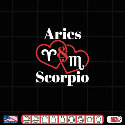 Design Aries and Scorpio Together Couples Zodiac Signs Astrology Shirt