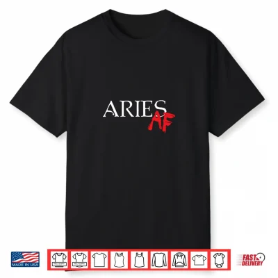 Aries Af Zodiac Star Sign Astrology Minimalist Shirt