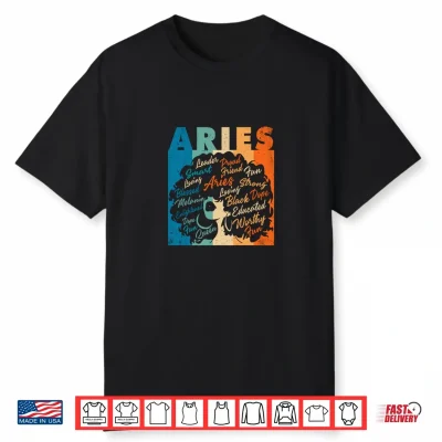 African American Women Zodiac Birthday Aries Girl Shirt