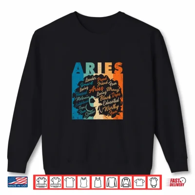 Sweatshirt African American Women Zodiac Birthday Aries Girl Shirt 1
