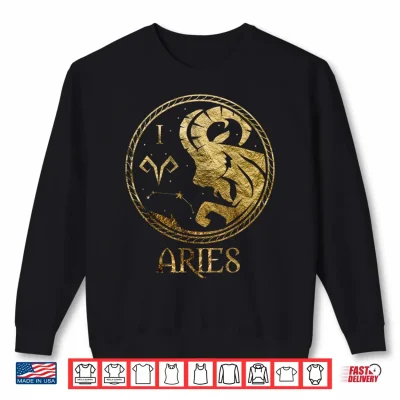 Sweatshirt Vintage Aries Symbol Zodiac Sign March April Birthday Shirt