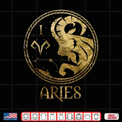 Design Vintage Aries Symbol Zodiac Sign March April Birthday Shirt