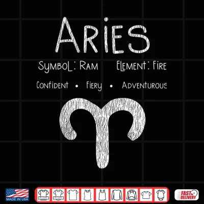 Design Vintage Distressed Aries Symbol Zodiac Sign Birthday Gift Shirt