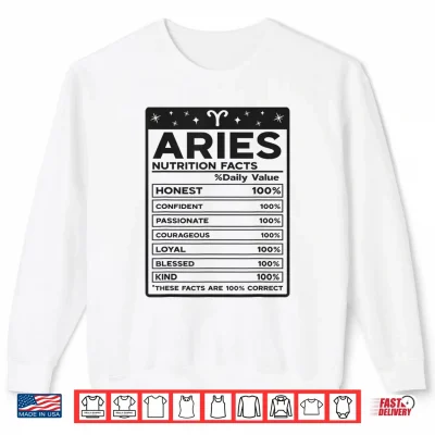 Aries Nutritional Style Zodiac Design Aries Shirt 2 Sweatshirt Aries Nutritional Style Zodiac Design Aries Shirt 2