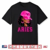 Aries Queen Sassy Black Woman Afro Girl Zodiac Sign Shirt
