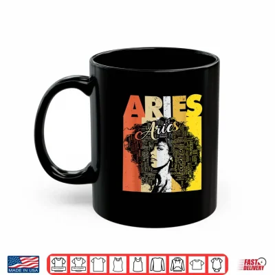 Mug Aries Pride Black Women Natural Hair Art Word Shirt 1