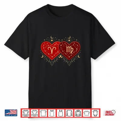 Aries Virgo Love Shirt Zodiac Valentines Day Astrological Shirt