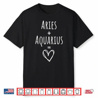 Aries And Aquarius Couple Matching Zodiac Sign Shirt