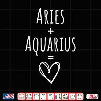 Design Aries and Aquarius Couple Matching Zodiac Sign Shirt 1