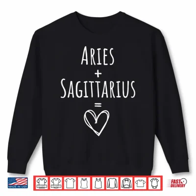 Sweatshirt Aries and Sagittarius Couple Matching Zodiac Sign Shirt 1