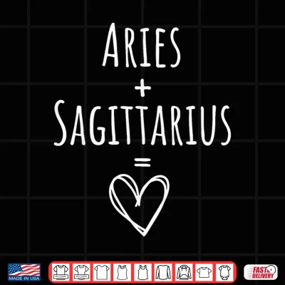 Design Aries and Sagittarius Couple Matching Zodiac Sign Shirt 1