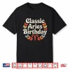 Classic Aries Birthday Zodiac Geometric Wreath Art Shirt