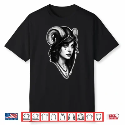 Lilith Priestess Goddess Aries Sagittarius Cute Goth Girl Shirt