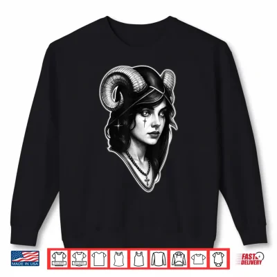 Sweatshirt Lilith Priestess Goddess Aries Sagittarius Cute Goth Girl Shirt 1