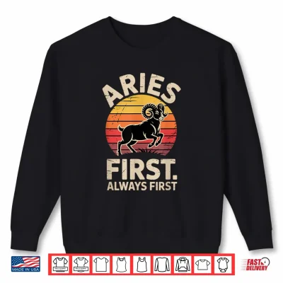 Sweatshirt Vintage Aries Horoscope Astrology and Zodiac Clothing Shirt 1