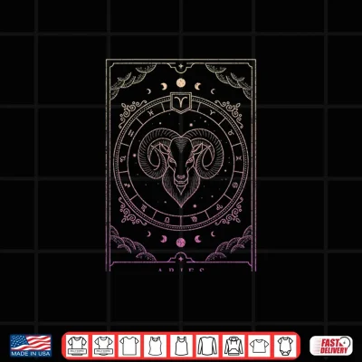 Design Womens Aries Birthday Present Women Girl Zodiac Sign Shirt 1