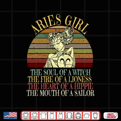 Design Aries Girl Zodiac Sign March April Birthday Women Her Shirt