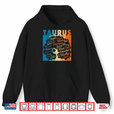 Hoodie African American Women Zodiac Birthday Taurus Girl Shirt