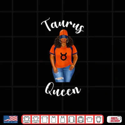 Design Baseball Womans Taurus Symbol Queen May Birthday Black Woman Shirt