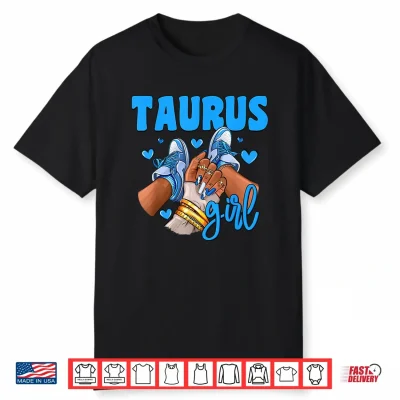 Taurus Girl Sneakers Astrology Zodiac Sign Black Women Shirt