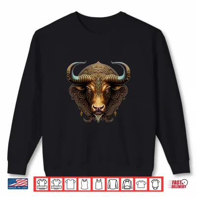 Sweatshirt Taurus Astrology Sign Mandala Bull Zodiac Aesthetic Shirt