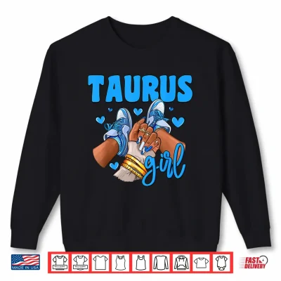 Sweatshirt Taurus Girl Sneakers Astrology Zodiac Sign Black Women Shirt