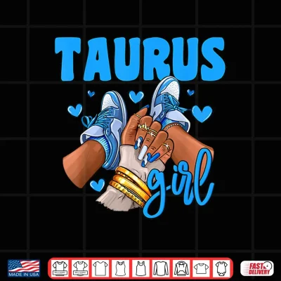 Design Taurus Girl Sneakers Astrology Zodiac Sign Black Women Shirt