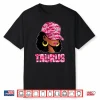 Taurus Queen Sassy Afro Black Woman Pink Camo Cap Zodiac Shirt