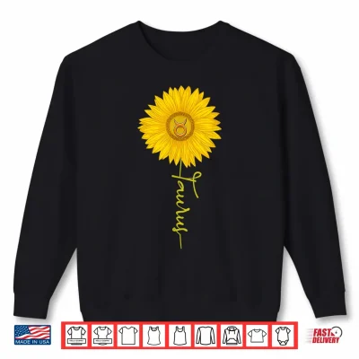 Sweatshirt Taurus Sunflower Zodiac Sign Floral Horoscope Women Shirt