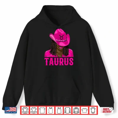 Hoodie Taurus Western Cowgirl African American Black Women Shirt