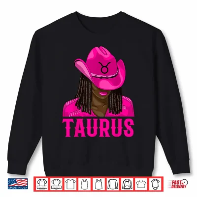 Sweatshirt Taurus Western Cowgirl African American Black Women Shirt